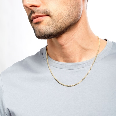 2.65mm Evergreen Rope Chain Necklace in Hollow 10K Gold