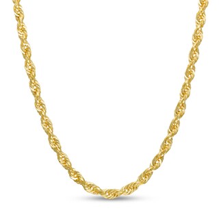 3.8mm Glitter Rope Chain Necklace in Solid 14K Gold - 22"