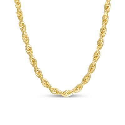 4.4mm Glitter Rope Chain Necklace in Solid 14K Gold - 26"