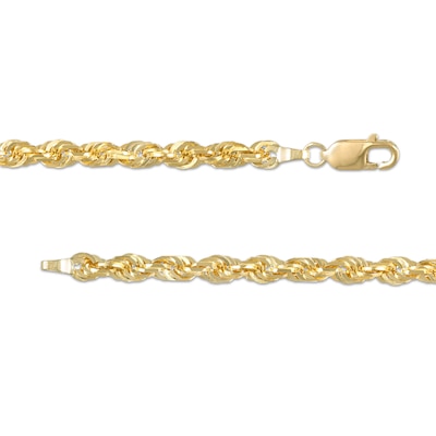 4.4mm Glitter Rope Chain Necklace in Solid 14K Gold - 26"