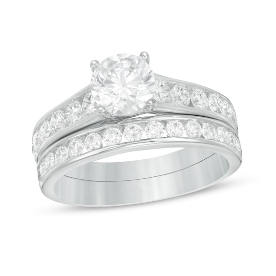 1.28 CT. T.W. Diamond Bridal Set in 10K White Gold