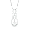 Thumbnail Image 0 of White Lab-Created Sapphire and 0.04 CT. T.W. Diamond Overlay Infinity Pendant in Sterling Silver