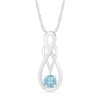 Thumbnail Image 0 of Aquamarine and 0.04 CT. T.W. Diamond Overlay Infinity Pendant in Sterling Silver