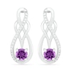 Amethyst and 0.04 CT. T.W. Diamond Infinity Overlay Drop Earrings in Sterling Silver