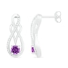 Amethyst and 0.04 CT. T.W. Diamond Infinity Overlay Drop Earrings in Sterling Silver