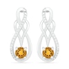 Citrine and 0.04 CT. T.W. Diamond Infinity Overlay Drop Earrings in Sterling Silver