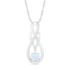 Lab-Created Opal and 0.04 CT. T.W. Diamond Overlay Infinity Pendant in Sterling Silver