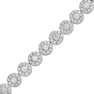 3.50 CT. T.W. Certified Lab-Created Diamond Frame Bracelet in 14K White Gold (F/SI2) - 7.25"