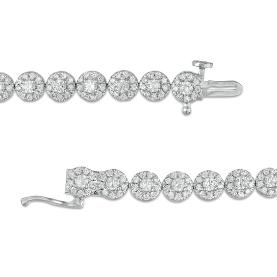 3.50 CT. T.W. Certified Lab-Created Diamond Frame Bracelet in 14K White Gold (F/SI2) - 7.25"