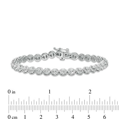 3.50 CT. T.W. Certified Lab-Created Diamond Frame Bracelet in 14K White Gold (F/SI2) - 7.25"