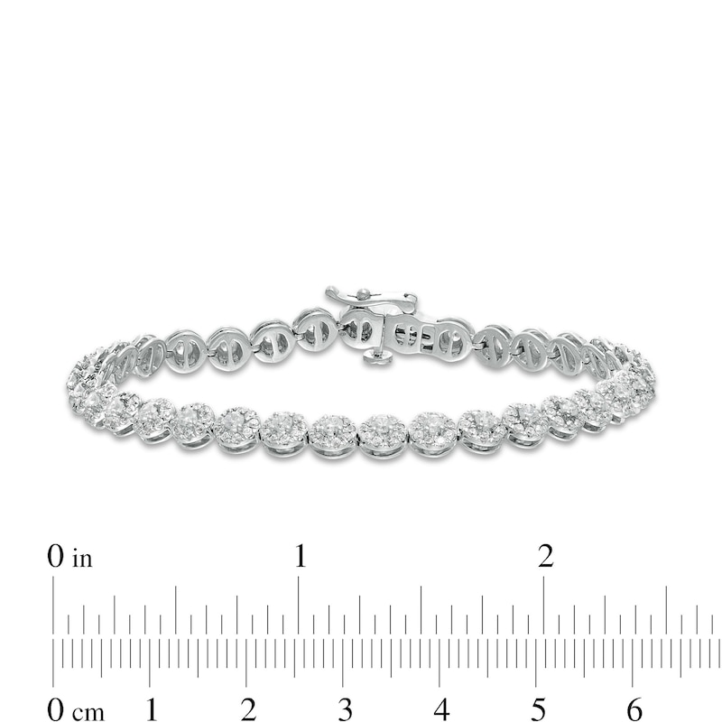 3.50 CT. T.W. Certified Lab-Created Diamond Frame Bracelet in 14K White Gold (F/SI2) - 7.25"