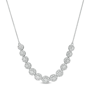 1.50 CT. T.W. Certified Lab-Created Diamond Frame Necklace in 14K White Gold (F/SI2)