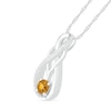 Citrine and 0.04 CT. T.W. Diamond Overlay Infinity Pendant in Sterling Silver