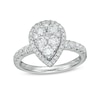 Thumbnail Image 0 of 1.25 CT. T.W. Composite Diamond Pear-Shaped Frame Engagement Ring in 10K White Gold