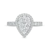 Thumbnail Image 3 of 1.25 CT. T.W. Composite Diamond Pear-Shaped Frame Engagement Ring in 10K White Gold