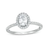 Thumbnail Image 0 of 0.88 CT. T.W. Oval Diamond Frame Engagement Ring in 14K White Gold