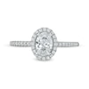 Thumbnail Image 3 of 0.88 CT. T.W. Oval Diamond Frame Engagement Ring in 14K White Gold