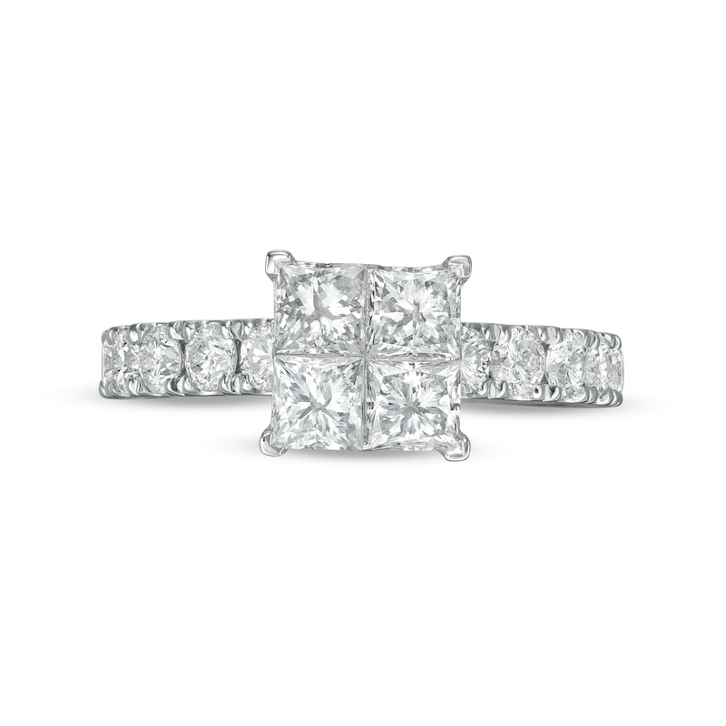 2.00 CT. T.W. Quad Princess-Cut Diamond Engagement Ring in 14K White Gold