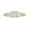 Thumbnail Image 3 of 0.95 CT. T.W. Princess-Cut Diamond Frame Past Present Future® Engagement Ring in 14K Gold