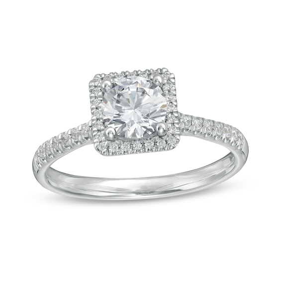 1.25 CT. T.W. Certified Canadian Diamond Square Frame Engagement Ring in 14K White Gold (I/I1)