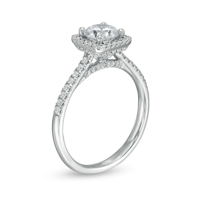 1.25 CT. T.W. Certified Canadian Diamond Square Frame Engagement Ring in 14K White Gold (I/I1)