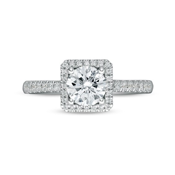 1.25 CT. T.W. Certified Canadian Diamond Square Frame Engagement Ring in 14K White Gold (I/I1)