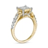 Thumbnail Image 2 of 1.50 CT. T.W. Quad Princess-Cut Diamond "X" Shank Engagement Ring in 10K Gold