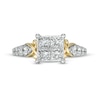 Thumbnail Image 3 of 1.50 CT. T.W. Quad Princess-Cut Diamond "X" Shank Engagement Ring in 10K Gold