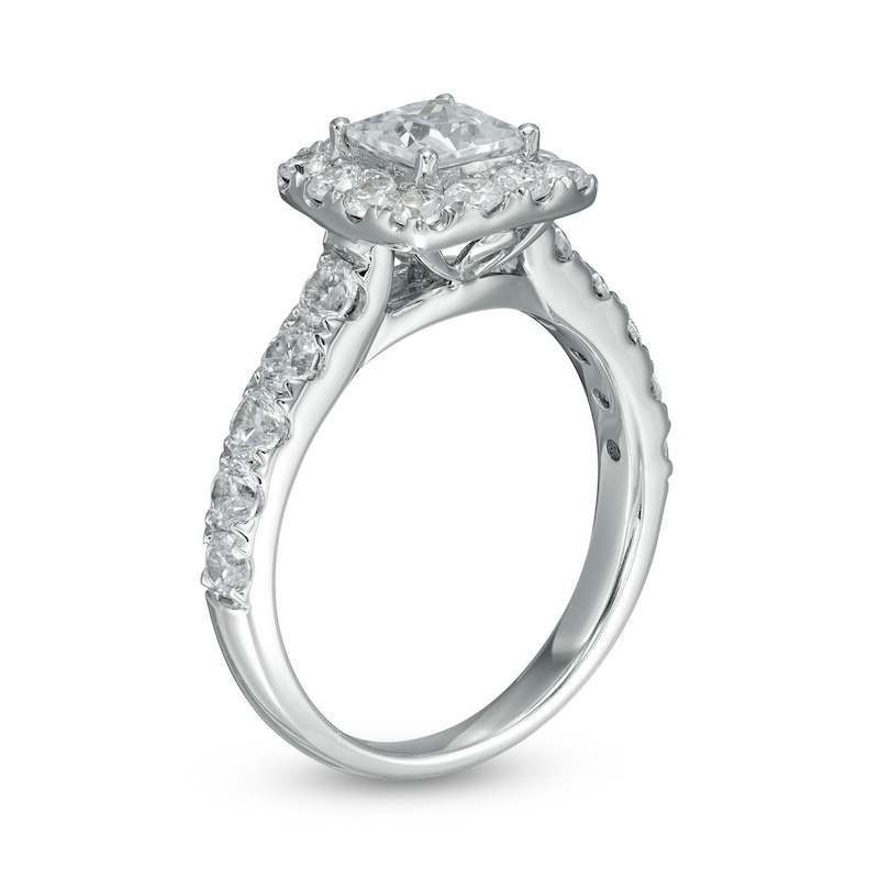 1.95 CT. T.W. Princess-Cut Diamond Frame Engagement Ring in 14K White Gold