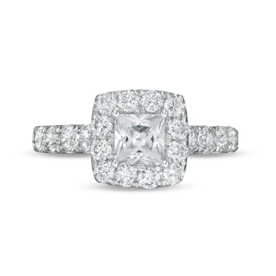 1.95 CT. T.W. Princess-Cut Diamond Frame Engagement Ring in 14K White Gold