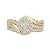 Thumbnail Image 3 of 1.00 CT. T.W. Princess-Cut Diamond Tilted Frame Bridal Set in 10K Gold