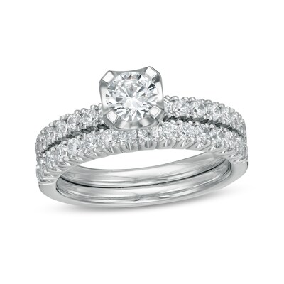 1.25 CT. T.W. Diamond Bridal Set in 14K White Gold