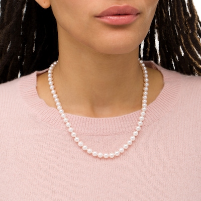 IMPERIAL® 6.0-6.5mm Akoya Cultured Pearl Strand Necklace with 14K Gold Fish-Hook Clasp