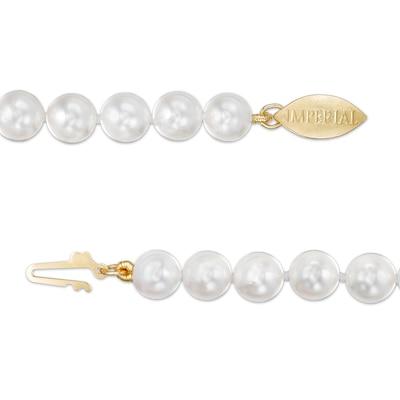 IMPERIAL® 6.0-6.5mm Akoya Cultured Pearl Strand Necklace with 14K Gold Fish-Hook Clasp