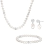 Thumbnail Image 0 of IMPERIAL® Freshwater Cultured Pearl and Crystal Bead Station Necklace, Bracelet and Drop Earrings Set in Sterling Silver