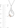 Thumbnail Image 2 of 0.10 CT. T.W. Diamond Motherly Love Butterfly Teardrop Pendant in Sterling Silver and 10K Rose Gold