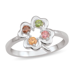 Mother's Birthstone Four-Leaf Clover Ring (1-4 Stones)