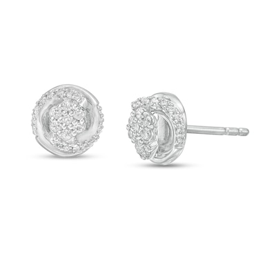 0.25 CT. T.W. Composite Diamond Swirl Frame Stud Earrings in Sterling Silver