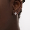 Thumbnail Image 1 of 0.25 CT. T.W. Composite Diamond Swirl Frame Stud Earrings in Sterling Silver