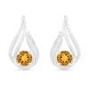 Thumbnail Image 0 of 5.0mm Citrine and 0.07 CT. T.W. Diamond Beaded Open Flame Stud Earrings in Sterling Silver