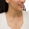 Thumbnail Image 1 of Lab-Created Emerald and White Sapphire Tri-Top Pendant and Stud Earrings Set in Sterling Silver