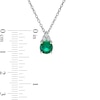 Thumbnail Image 3 of Lab-Created Emerald and White Sapphire Tri-Top Pendant and Stud Earrings Set in Sterling Silver