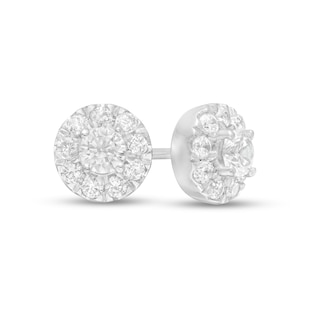 CT. T.W. Certified Lab-Created Diamond Frame Stud Earrings in 14K White Gold (F/SI2