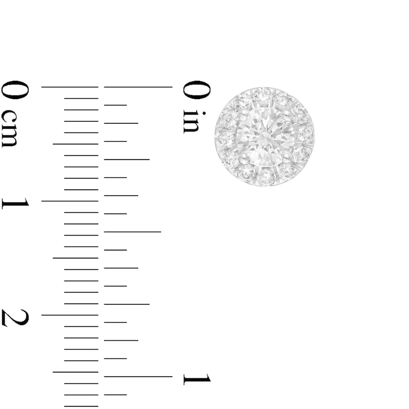 Main Image 3 of 1.50 CT. T.W. Certified Lab-Created Diamond Frame Stud Earrings in 14K White Gold (F/SI2)