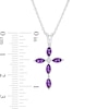 Thumbnail Image 2 of Marquise Amethyst and Diamond Accent Cross Pendant in 10K White Gold