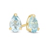 Thumbnail Image 0 of Pear-Shaped Aquamarine Solitaire Stud Earrings in 14K Gold