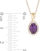 Thumbnail Image 3 of Oval Amethyst and 0.08 CT. T.W. Diamond Frame Twisted Split Bail Pendant in 10K Gold