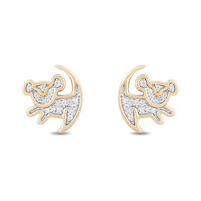 Disney Treasures The Lion King 0.085 CT. T.W. Diamond "Simba" Symbol Stud Earrings in 10K Gold