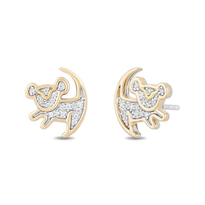 Disney Treasures The Lion King 0.085 CT. T.W. Diamond "Simba" Symbol Stud Earrings in 10K Gold