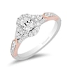 Thumbnail Image 0 of Enchanted Disney Aurora 0.80 CT. T.W. Oval Diamond Frame Engagement Ring in 14K Two-Tone Gold